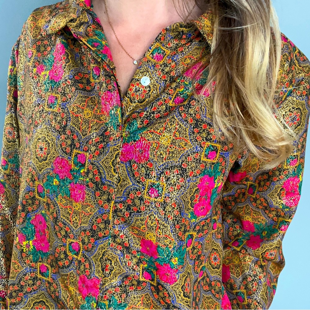 Vintage Jordan Multicolor Button Down Blouse
